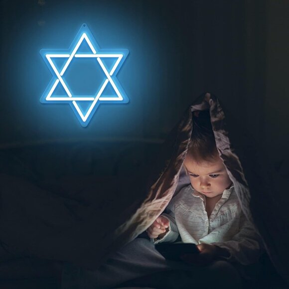 Star of David Neon Sign Hanukkah LED Wall Decor Jewish Light for Home Gift - Picture 8 of 8